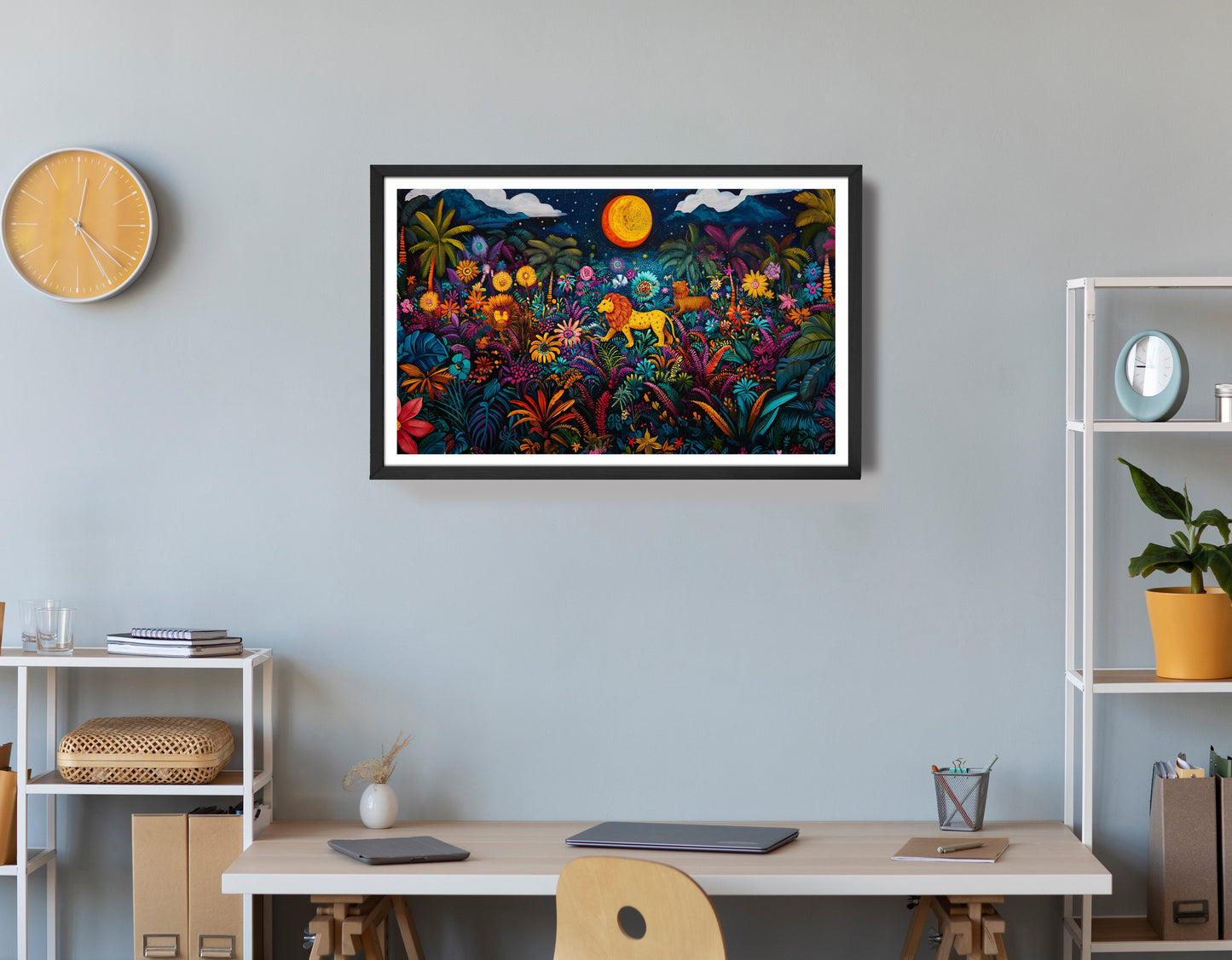Leopard Jungle Moon Caribbean wall art view 72