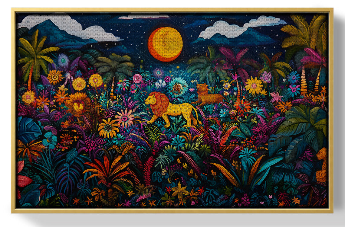 Leopard Jungle Moon Caribbean wall art view 37