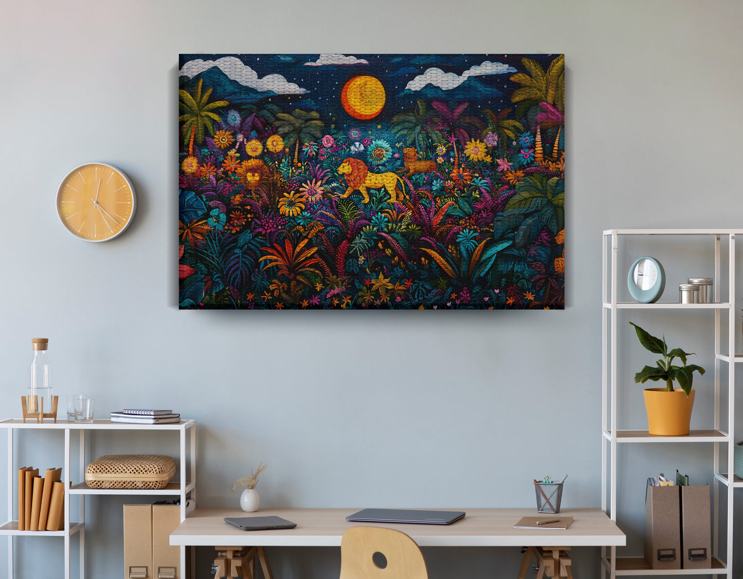 Leopard Jungle Moon Caribbean wall art view 18