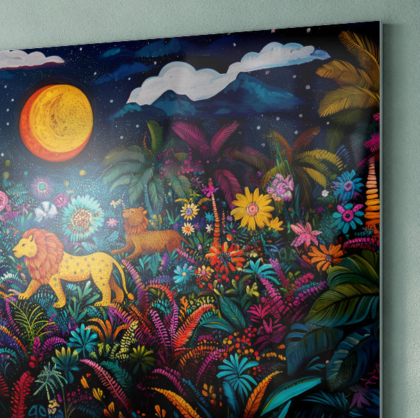 Leopard Jungle Moon Caribbean wall art view 22