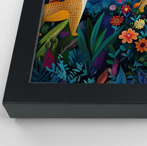 Lion Family Flower Garden Black Caribbean wall art view 28