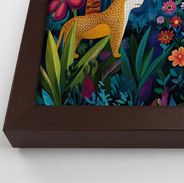 Lion Family Flower Garden Black Caribbean wall art view 34