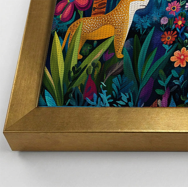 Lion Family Flower Garden Black Caribbean wall art view 40