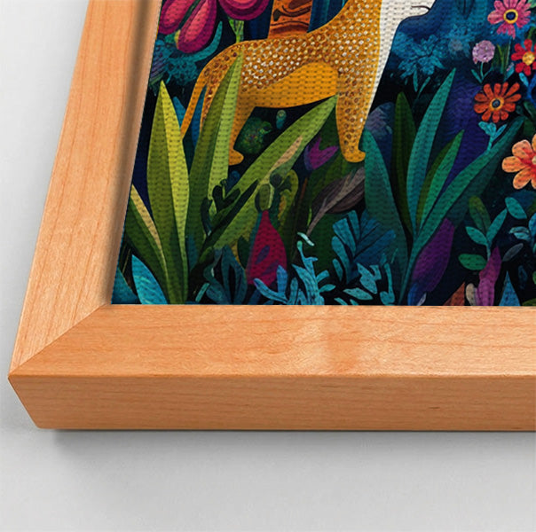 Lion Family Flower Garden Black Caribbean wall art view 46