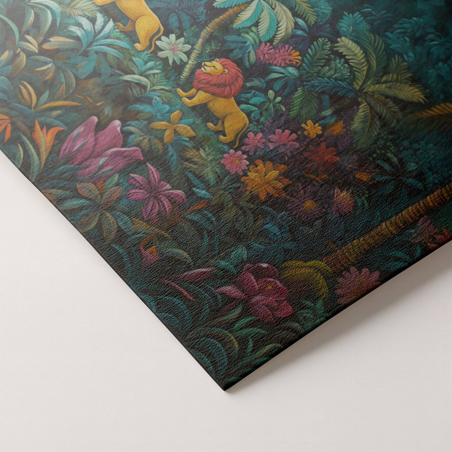 Tropical Floral Jungle Black Caribbean wall art artwork by MoomZee Artwork