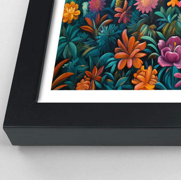 Tropical Floral Jungle Black Caribbean wall art view 70