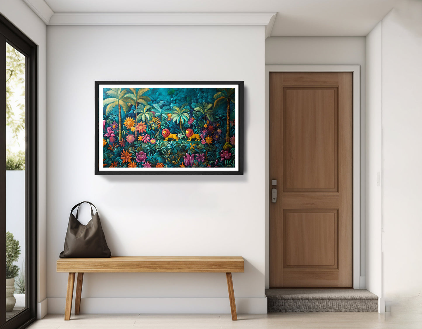 Tropical Floral Jungle Black Caribbean wall art view 71