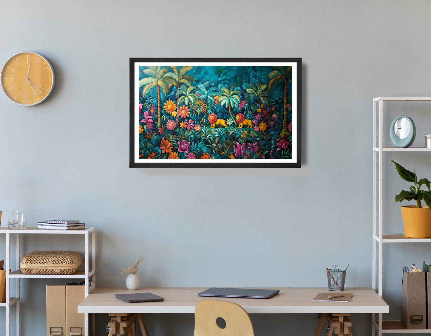 Tropical Floral Jungle Black Caribbean wall art view 72