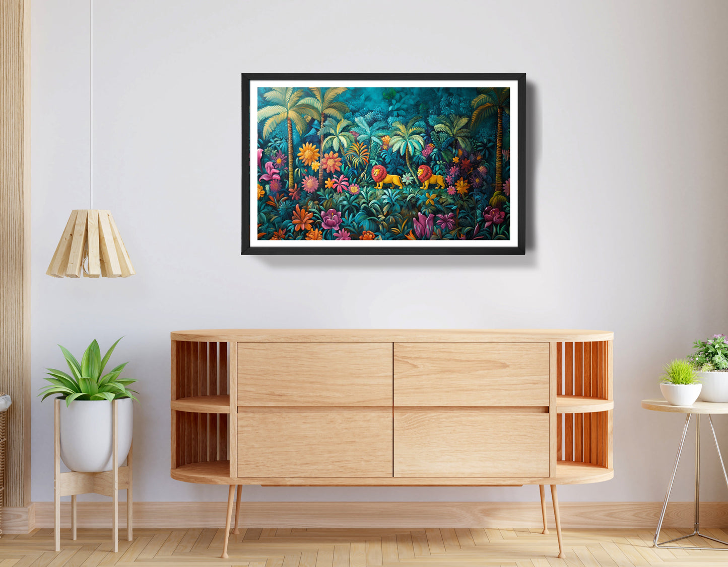 Tropical Floral Jungle Black Caribbean wall art view 68