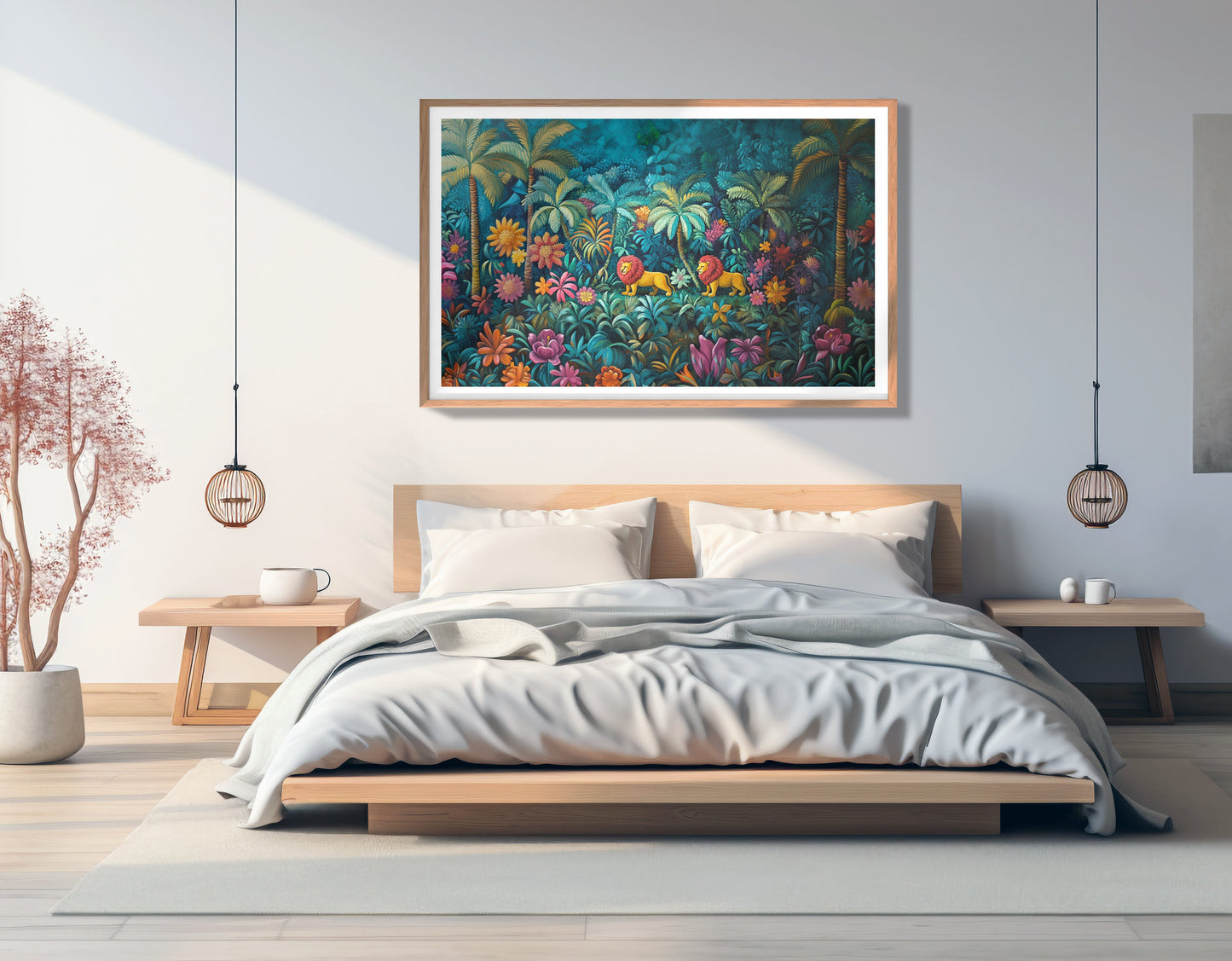 Tropical Floral Jungle Black Caribbean wall art view 81