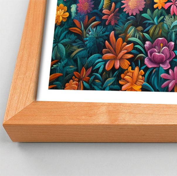 Tropical Floral Jungle Black Caribbean wall art view 82