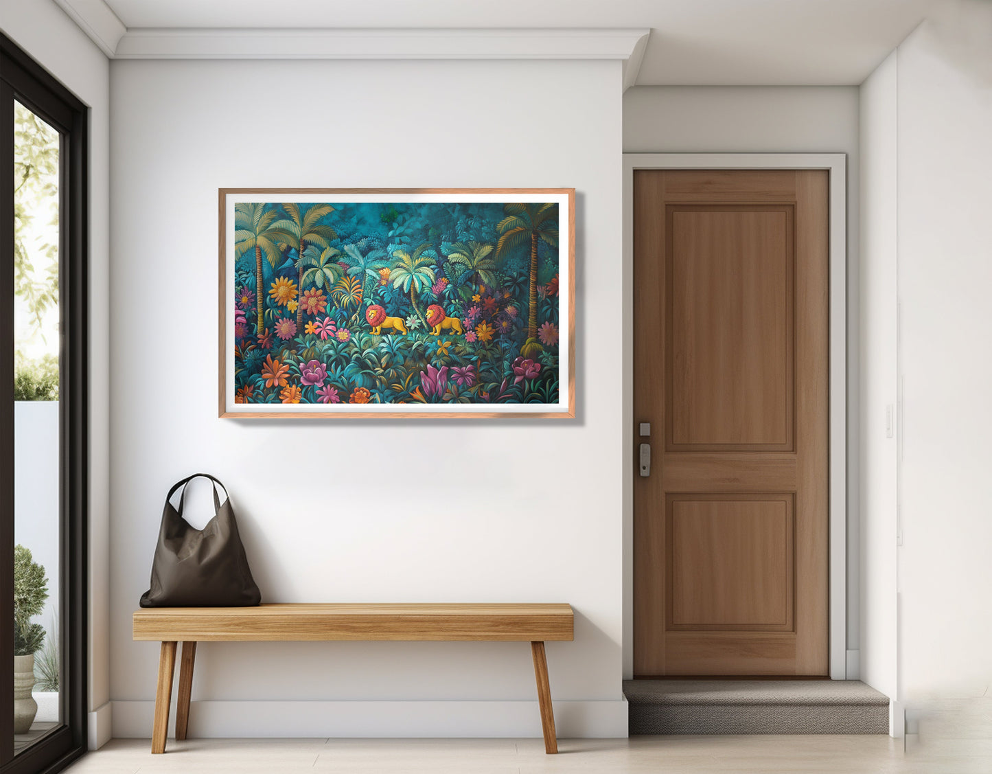 Tropical Floral Jungle Black Caribbean wall art view 83