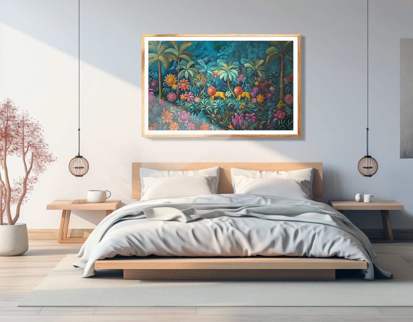 Tropical Floral Jungle Black Caribbean wall art view 75