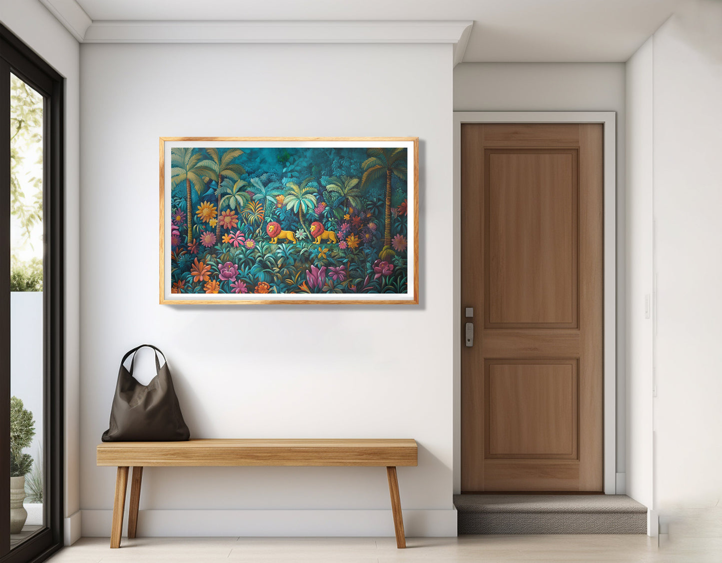 Tropical Floral Jungle Black Caribbean wall art view 77