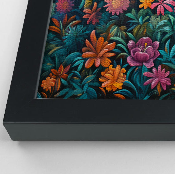 Tropical Floral Jungle Black Caribbean wall art view 28