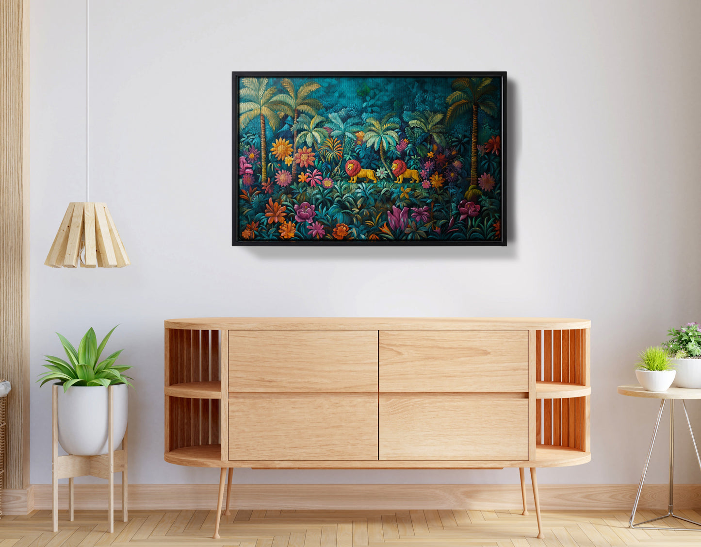 Tropical Floral Jungle Black Caribbean wall art view 26