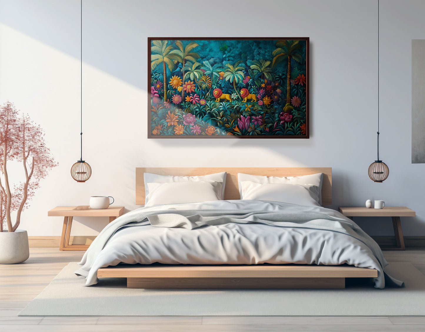 Tropical Floral Jungle Black Caribbean wall art view 33