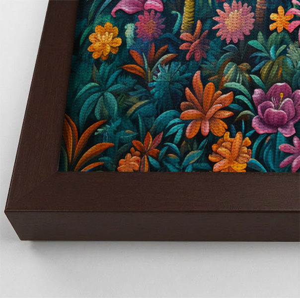 Tropical Floral Jungle Black Caribbean wall art view 34