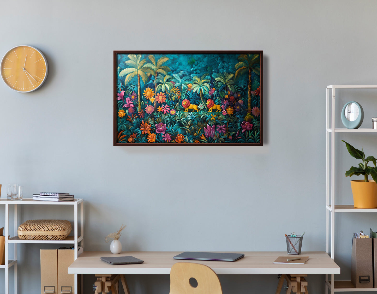 Tropical Floral Jungle Black Caribbean wall art view 36
