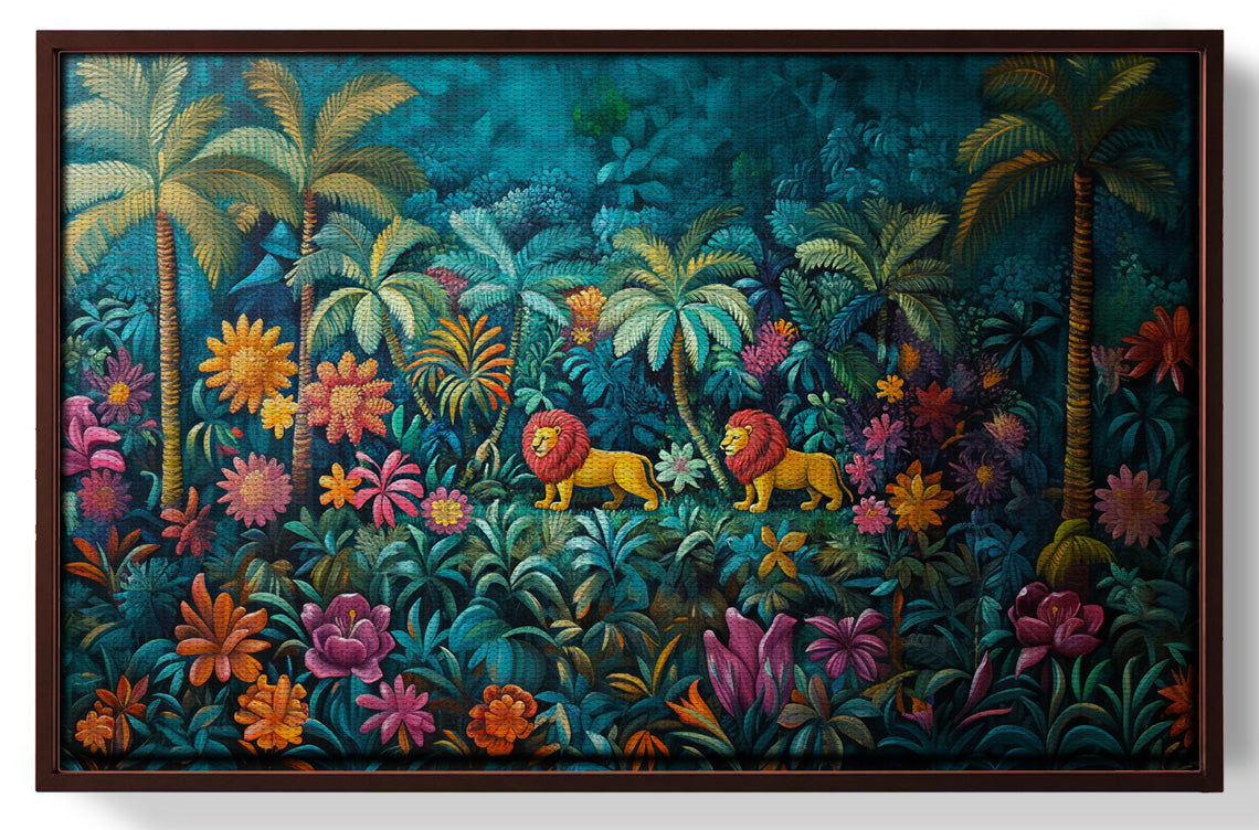 Tropical Floral Jungle Black Caribbean wall art view 31