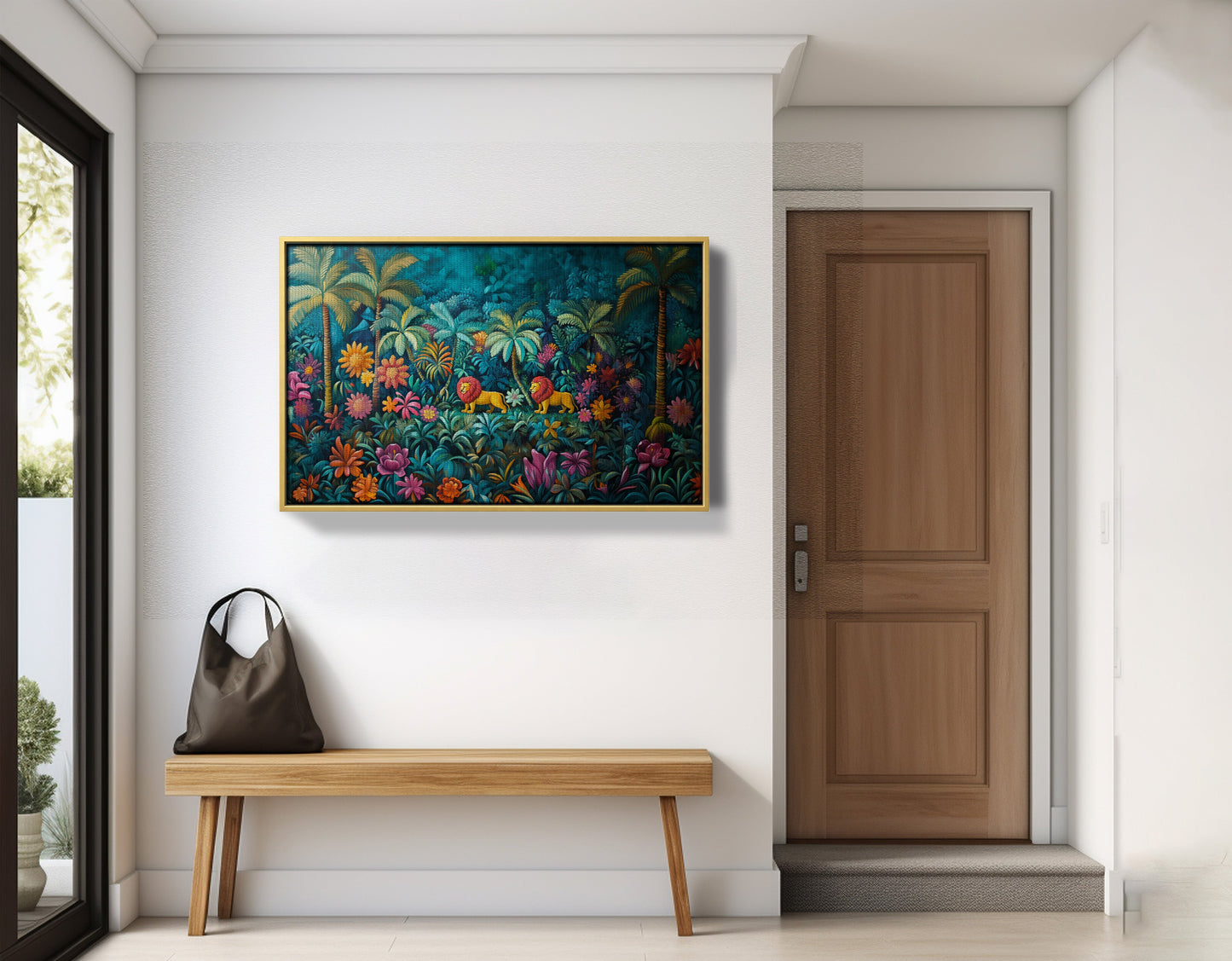 Tropical Floral Jungle Black Caribbean wall art view 41
