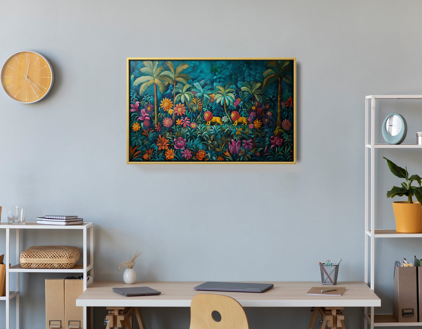 Tropical Floral Jungle Black Caribbean wall art view 42