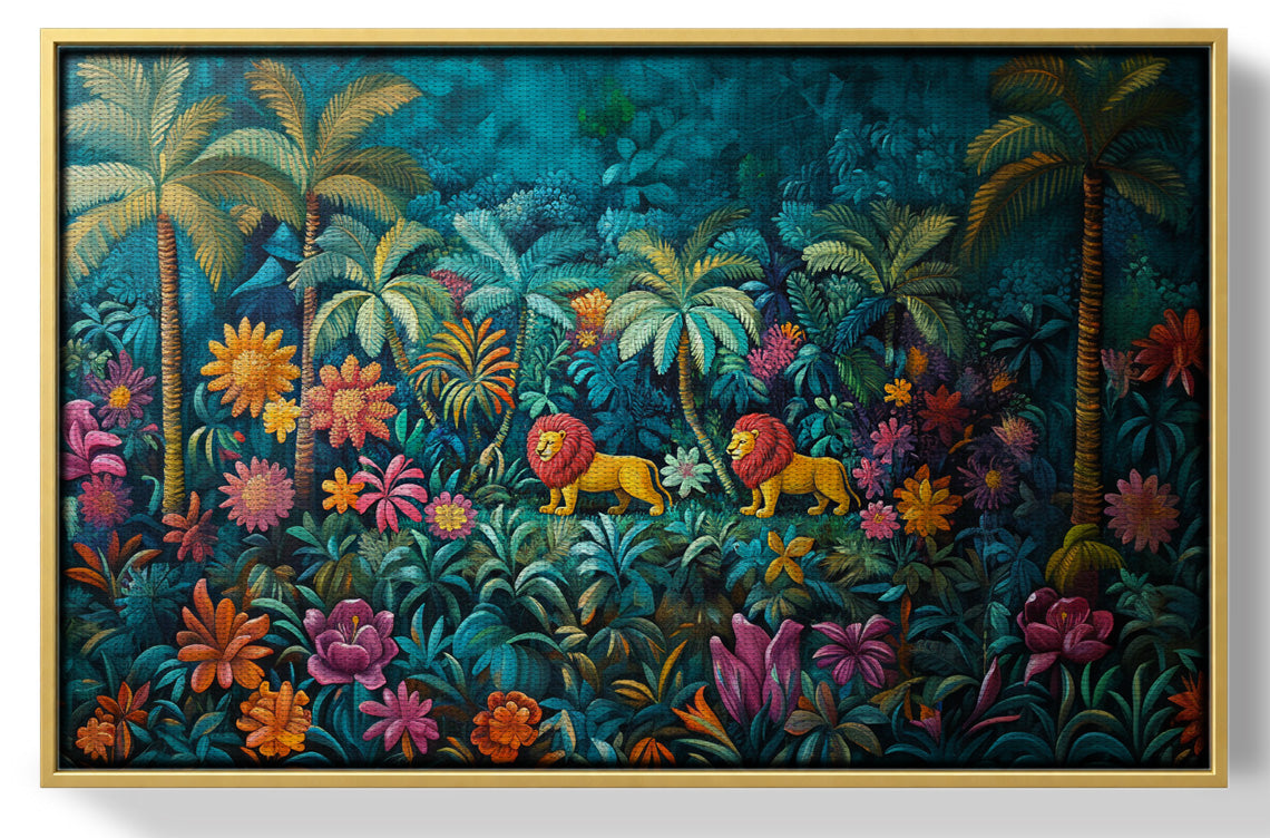 Tropical Floral Jungle Black Caribbean wall art view 37