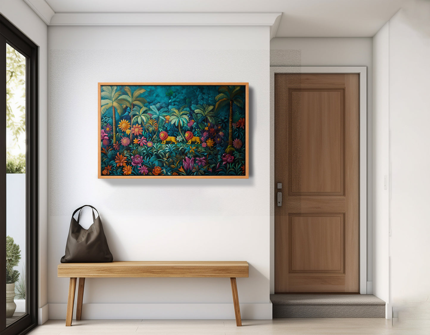 Tropical Floral Jungle Black Caribbean wall art view 47