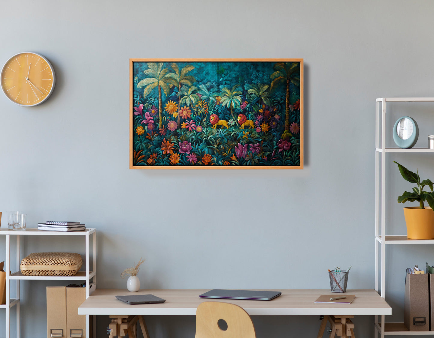 Tropical Floral Jungle Black Caribbean wall art view 48