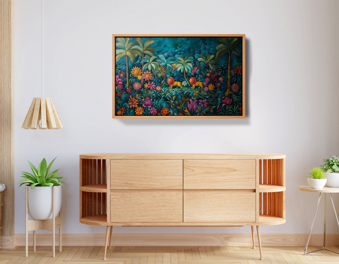 Tropical Floral Jungle Black Caribbean wall art view 44