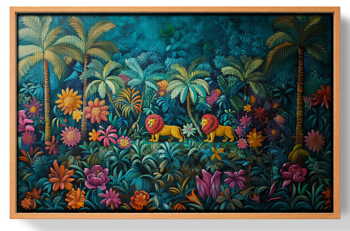 Tropical Floral Jungle Black Caribbean wall art view 43
