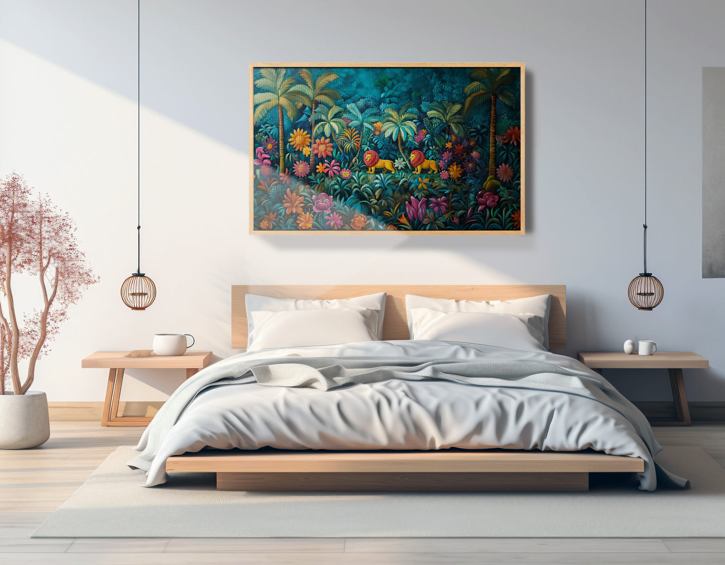 Tropical Floral Jungle Black Caribbean wall art view 51