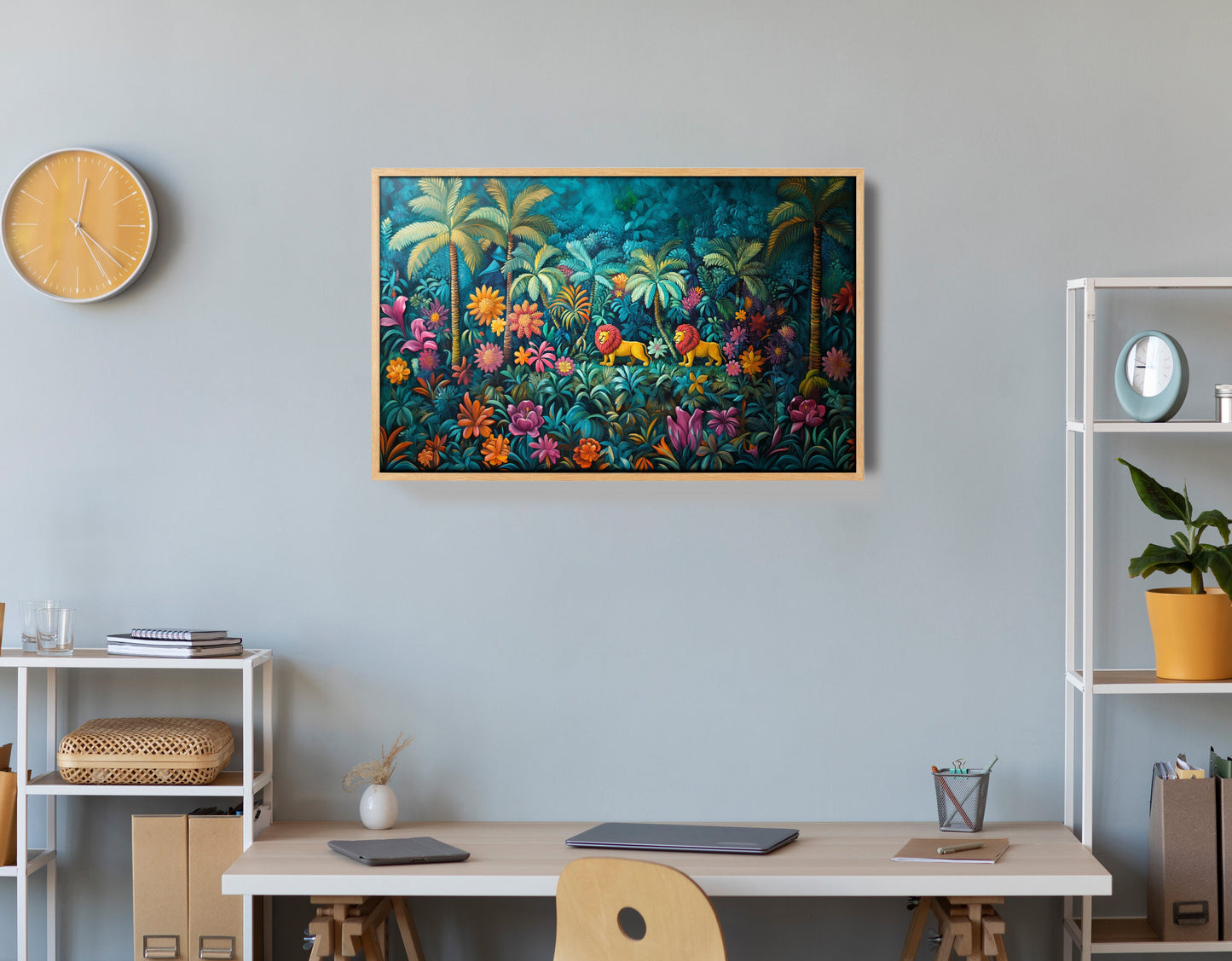 Tropical Floral Jungle Black Caribbean wall art view 54