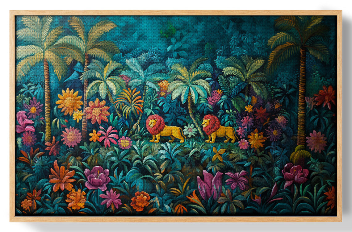 Tropical Floral Jungle Black Caribbean wall art view 49