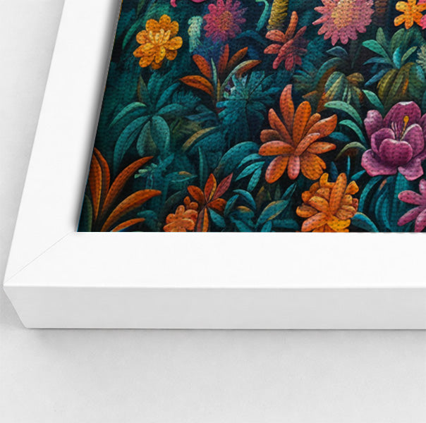 Tropical Floral Jungle Black Caribbean wall art view 64