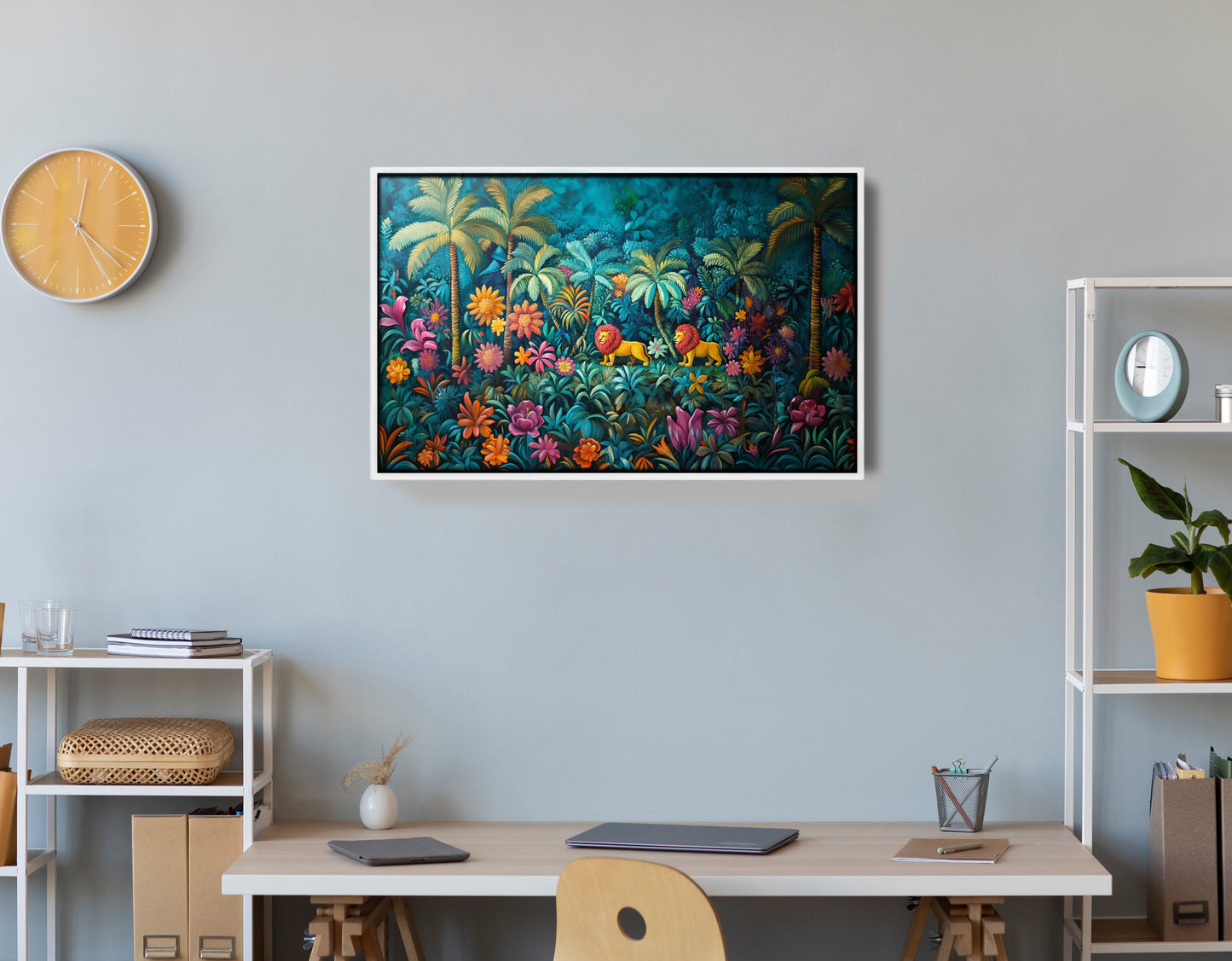Tropical Floral Jungle Black Caribbean wall art view 66