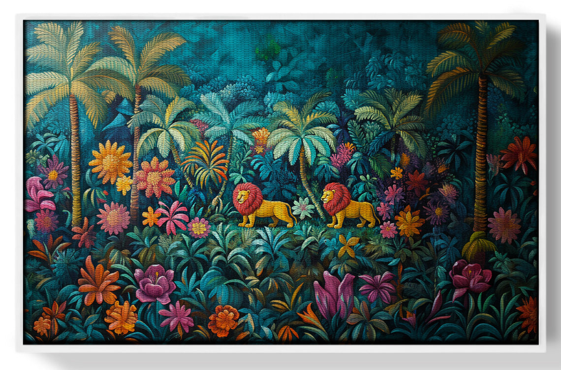 Tropical Floral Jungle Black Caribbean wall art view 61