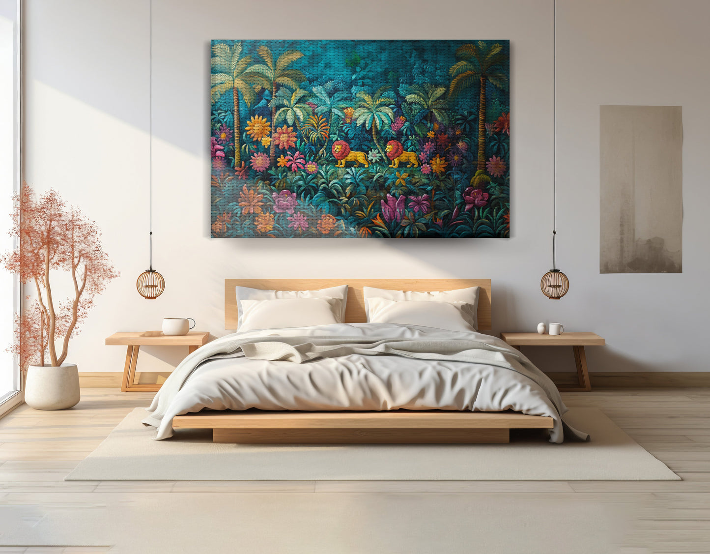Tropical Floral Jungle Black Caribbean wall art view 15