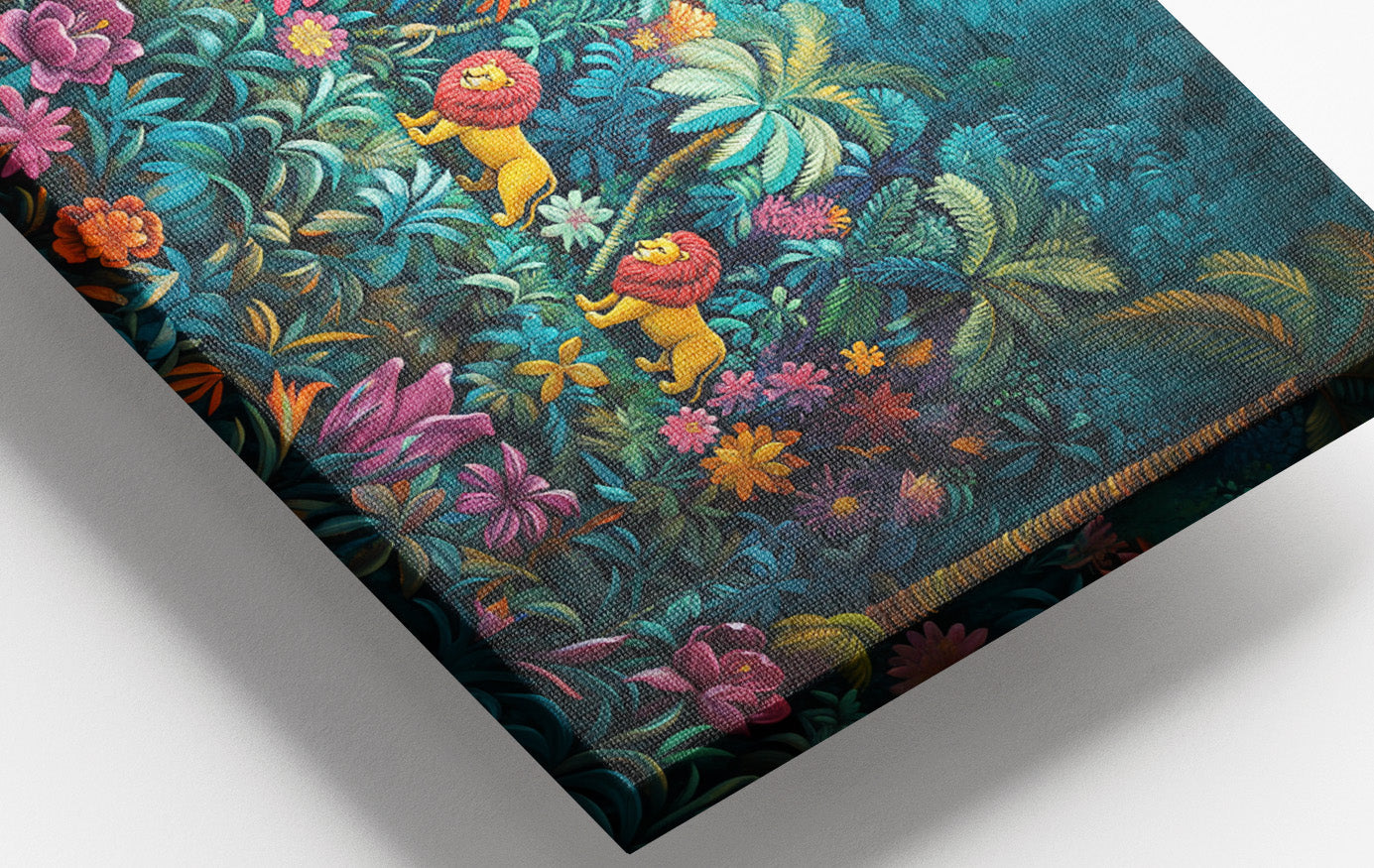 Tropical Floral Jungle Black Caribbean wall art view 16