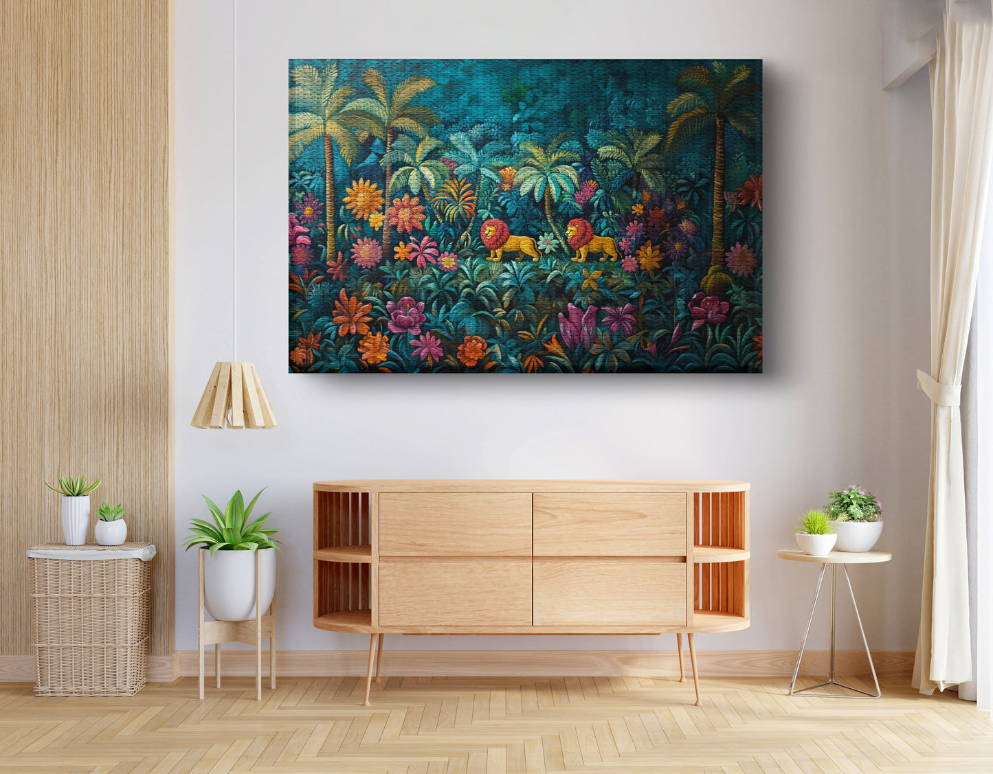Tropical Floral Jungle Black Caribbean wall art view 14