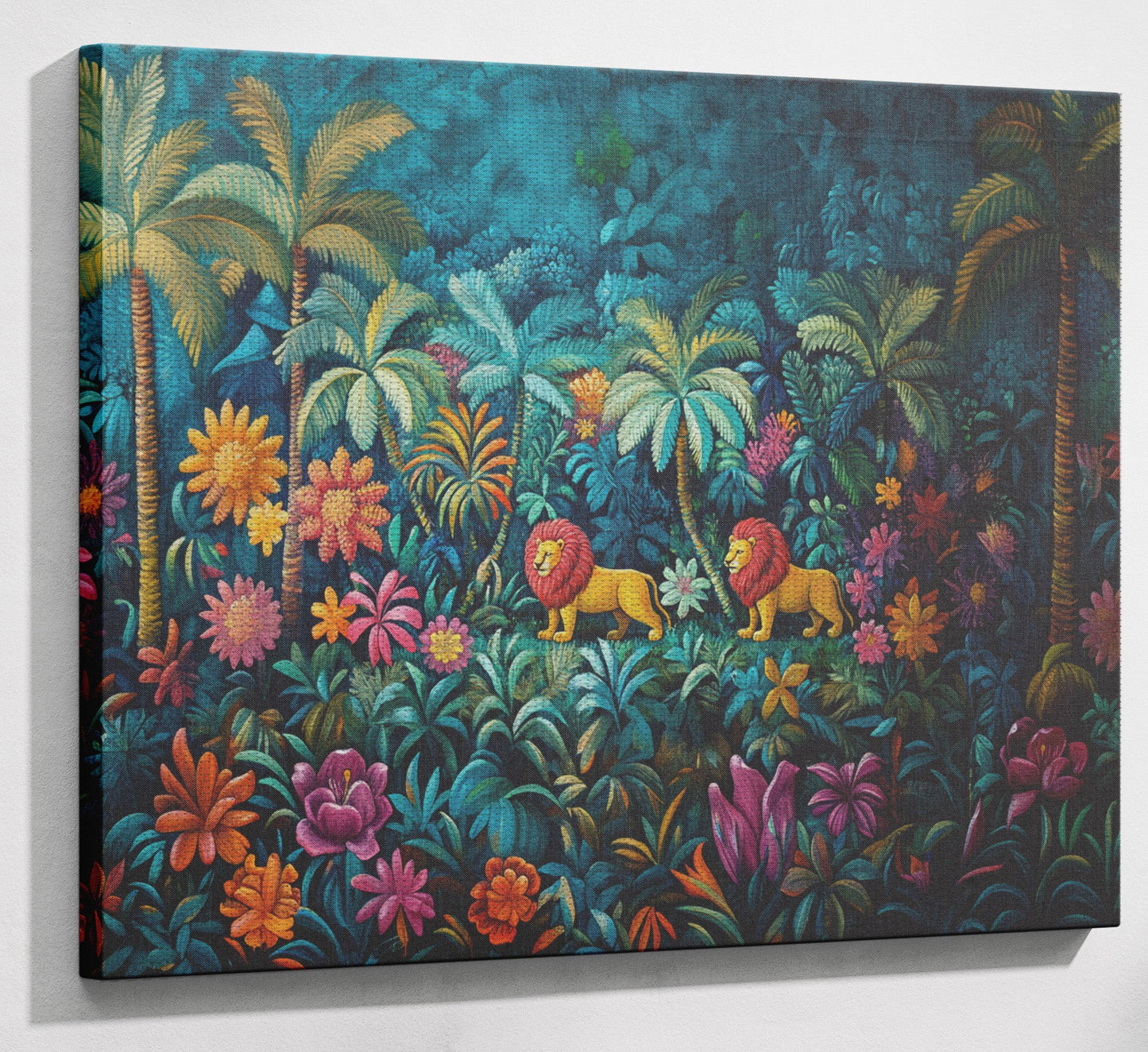 Tropical Floral Jungle Black Caribbean wall art view 13