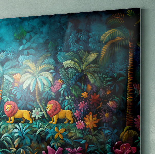 Tropical Floral Jungle Black Caribbean wall art view 22