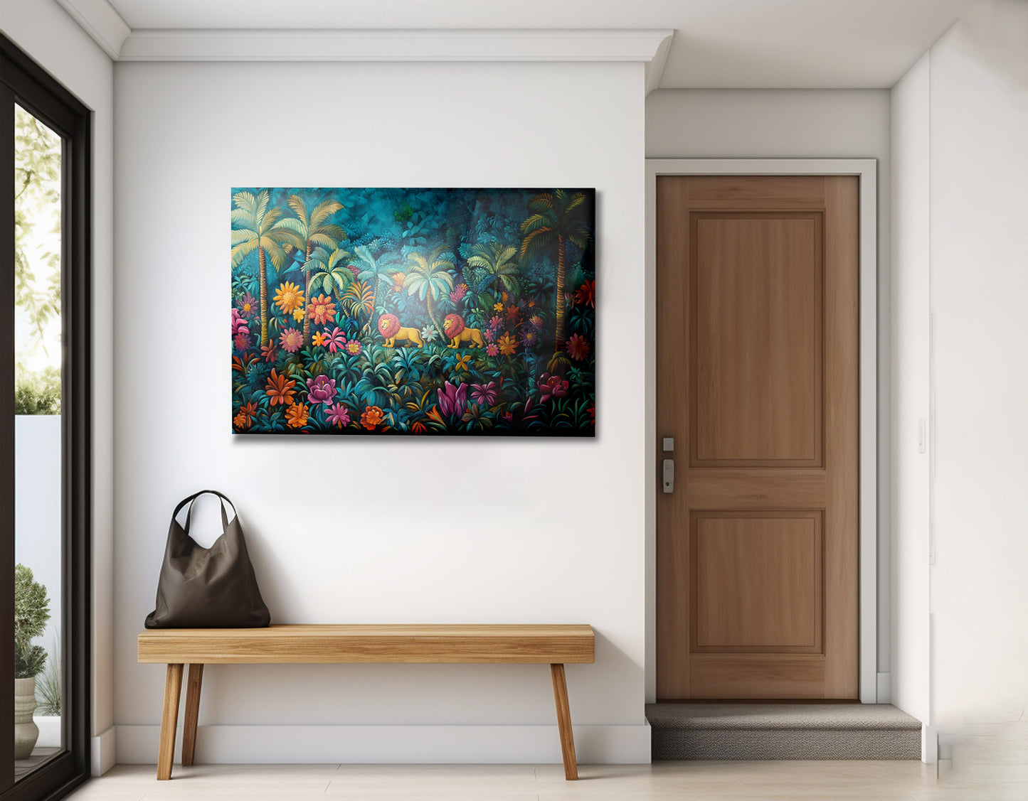 Tropical Floral Jungle Black Caribbean wall art view 23