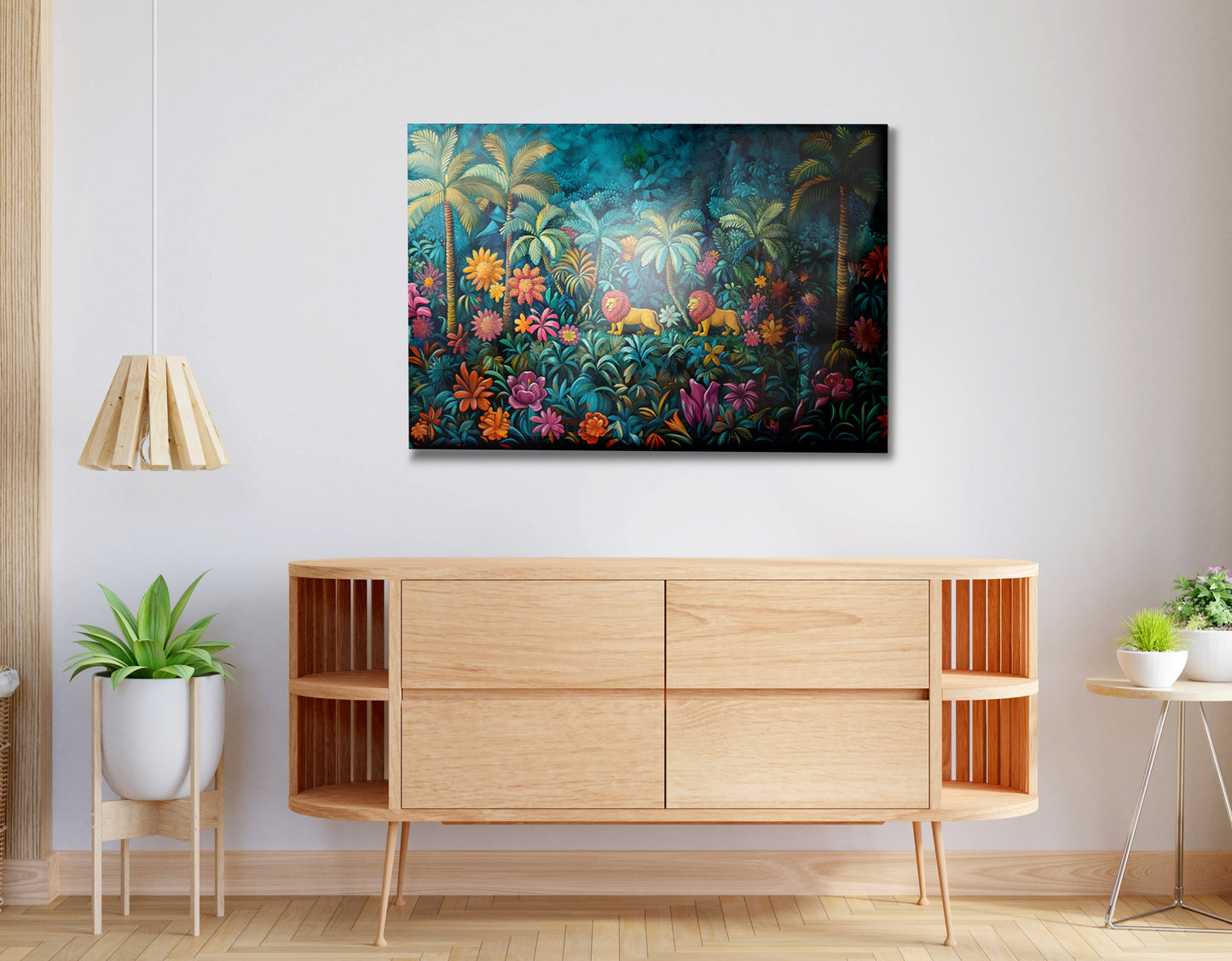 Tropical Floral Jungle Black Caribbean wall art view 20