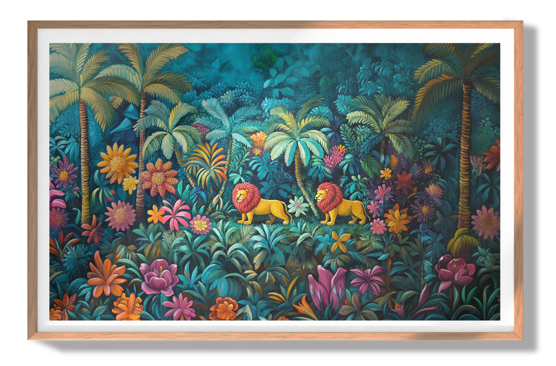 Tropical Floral Jungle Black Caribbean wall art view 79