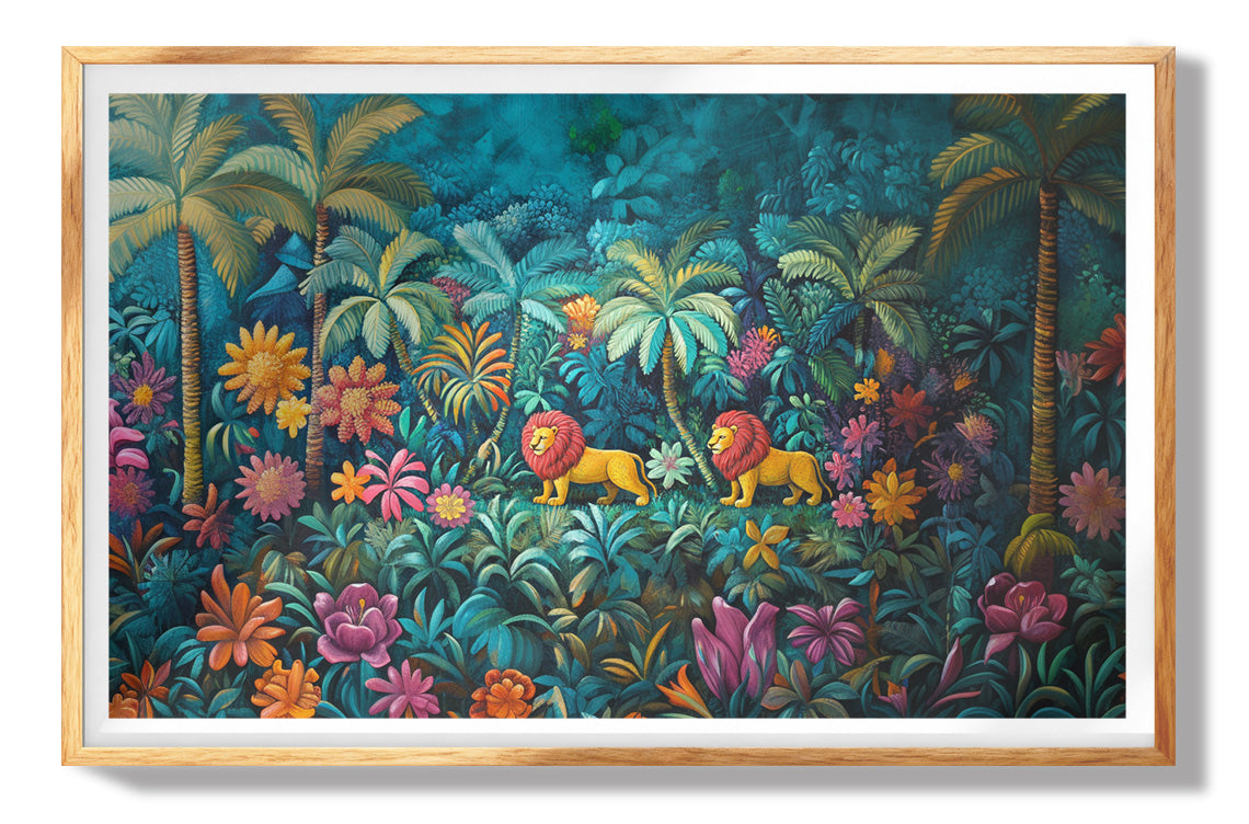 Tropical Floral Jungle Black Caribbean wall art view 73