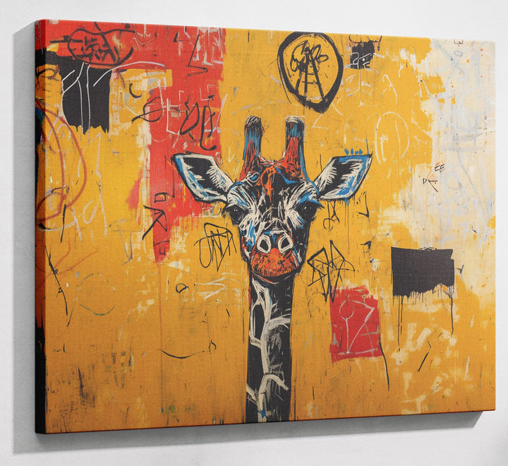 Urban Giraffe Graffiti African American canvas print canvas print with visible wall art format