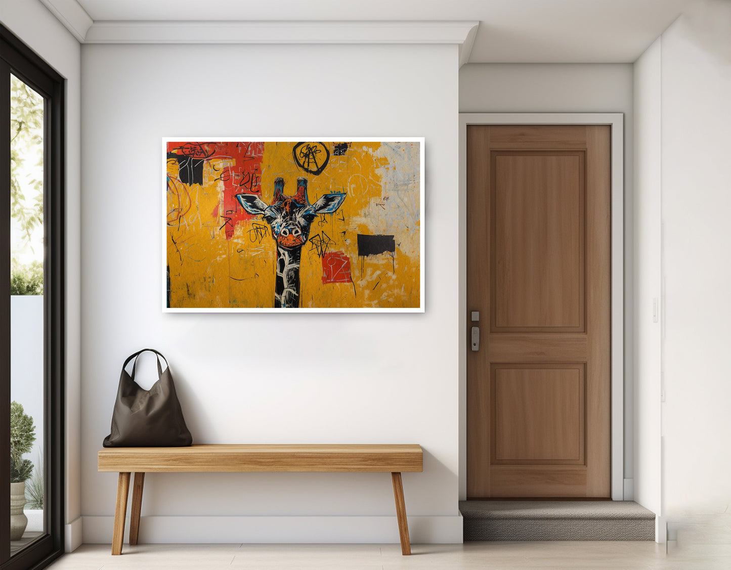 Urban Giraffe Graffiti African American canvas print home decor view