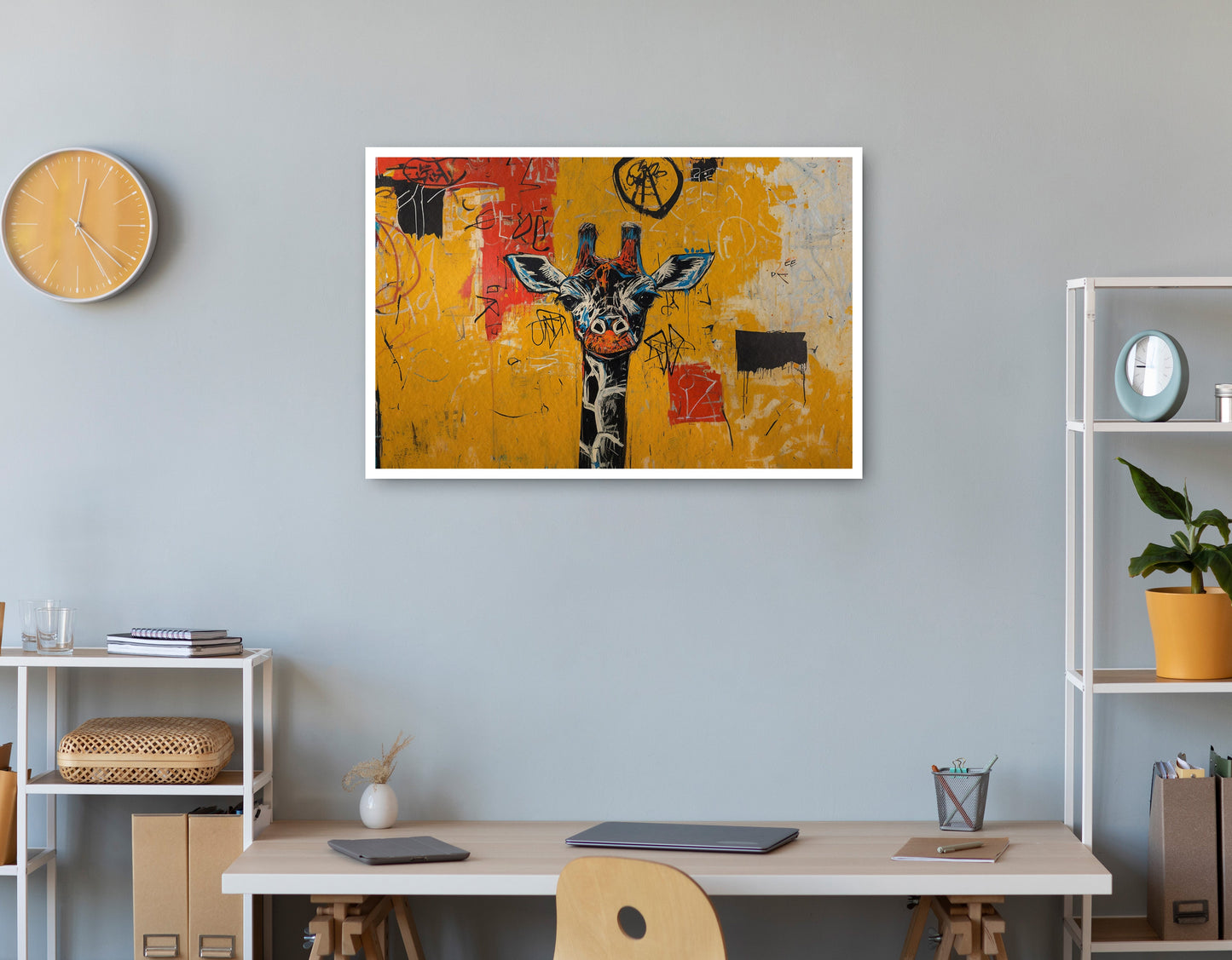 Urban Giraffe Graffiti African American canvas print print view