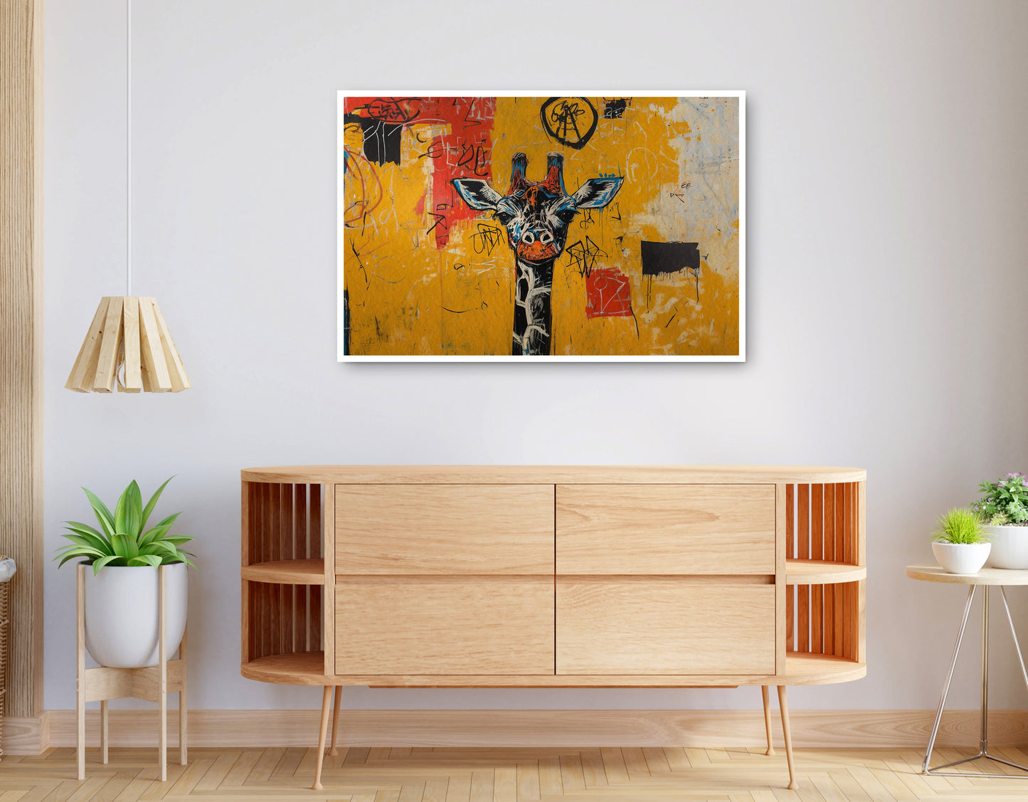 Alternate view of Urban Giraffe Graffiti African American canvas print